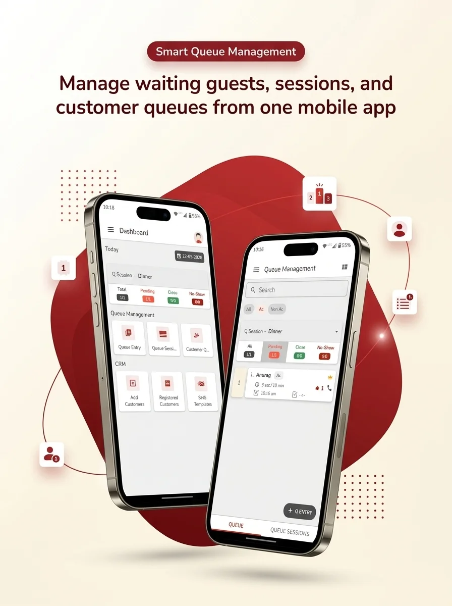 eresto Queue — Smart mobile app for managing waiting guests, sessions and customer queues